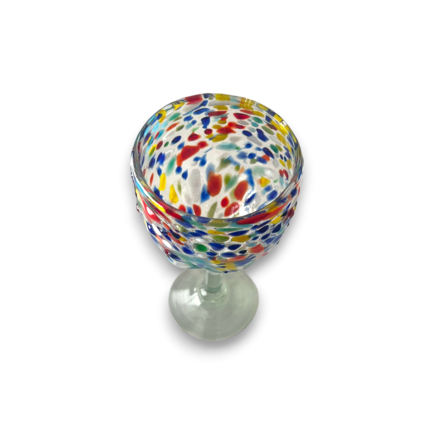 Hand-Blown Confetti Wine Glass | Mexican Artistry